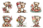 Whimsical Summer Teddy Bear Clipart, an Illustration by Dream Creation (Thumbnail 3 of 6)