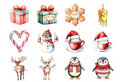 Funny Quirky Watercolor Christmas, an Illustration by Design Market (Thumbnail 2 of 4)