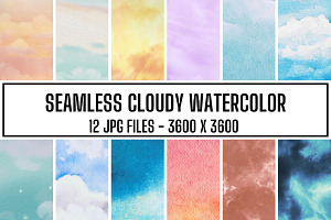 Seamless Cloudy Watercolor