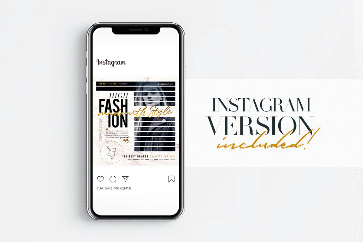 High Fashion Flyer + Instagram Post, a Flyer Template by Touringxx ...