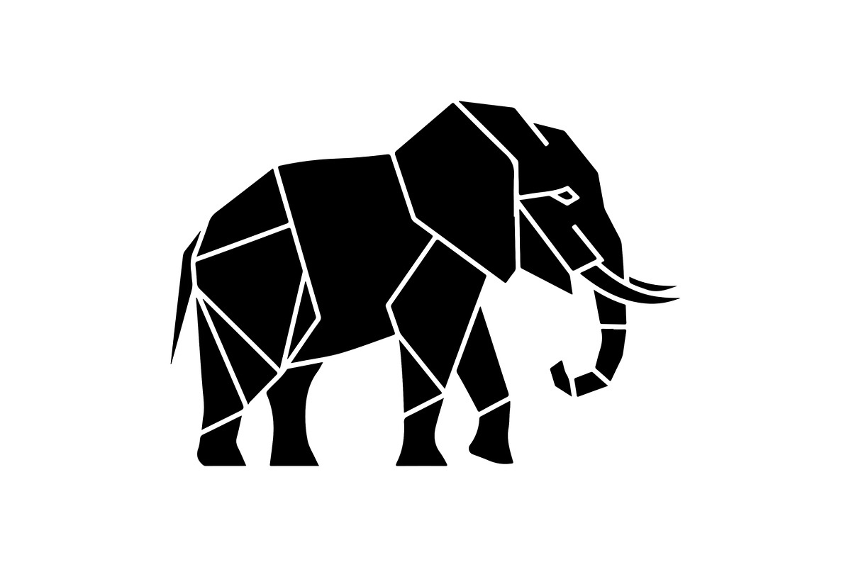 Elephant Vector Black Clipart Set, an Animal Illustration by balal (Photo 7 of 11)