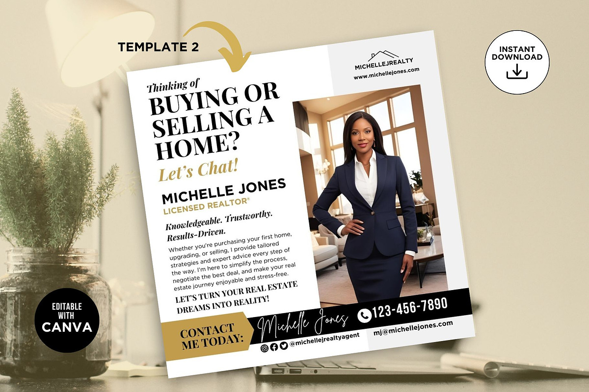 DIY Realtor Flyer Buying or Selling, a Social Media Template by CreativeVinesStore (Photo 3 of 7)
