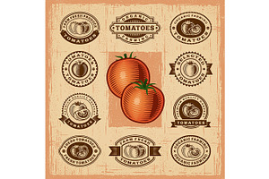 Vintage Tomato Stamps Set