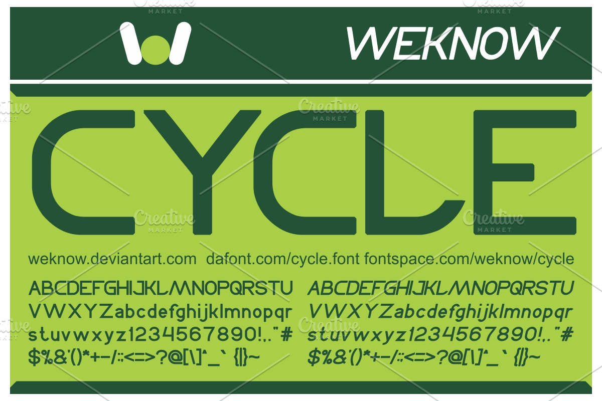 cycle font preview 2