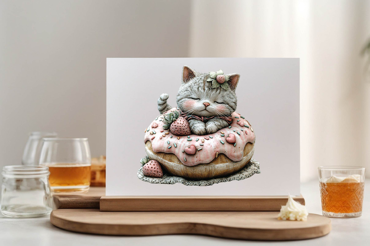 Whimsical Summer Cat Clipart Bundle, an Illustration by SVGArt (Photo 6 of 9)