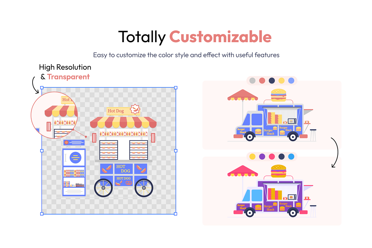 Food Stall Vector Set, a Duotone Icon by Brickclay (Photo 3 of 5)