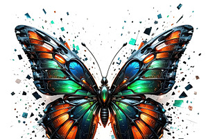 Metallic butterfly with vibrant, an Animal Illustration by yod67