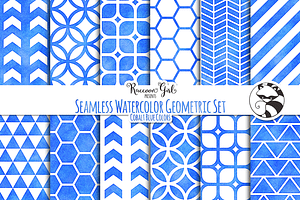 Seamless Watercolor Geometrics Cob