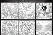 Alien Botanical Garden Coloring Page, a Brochure Template by LA Design (Thumbnail 2 of 10)
