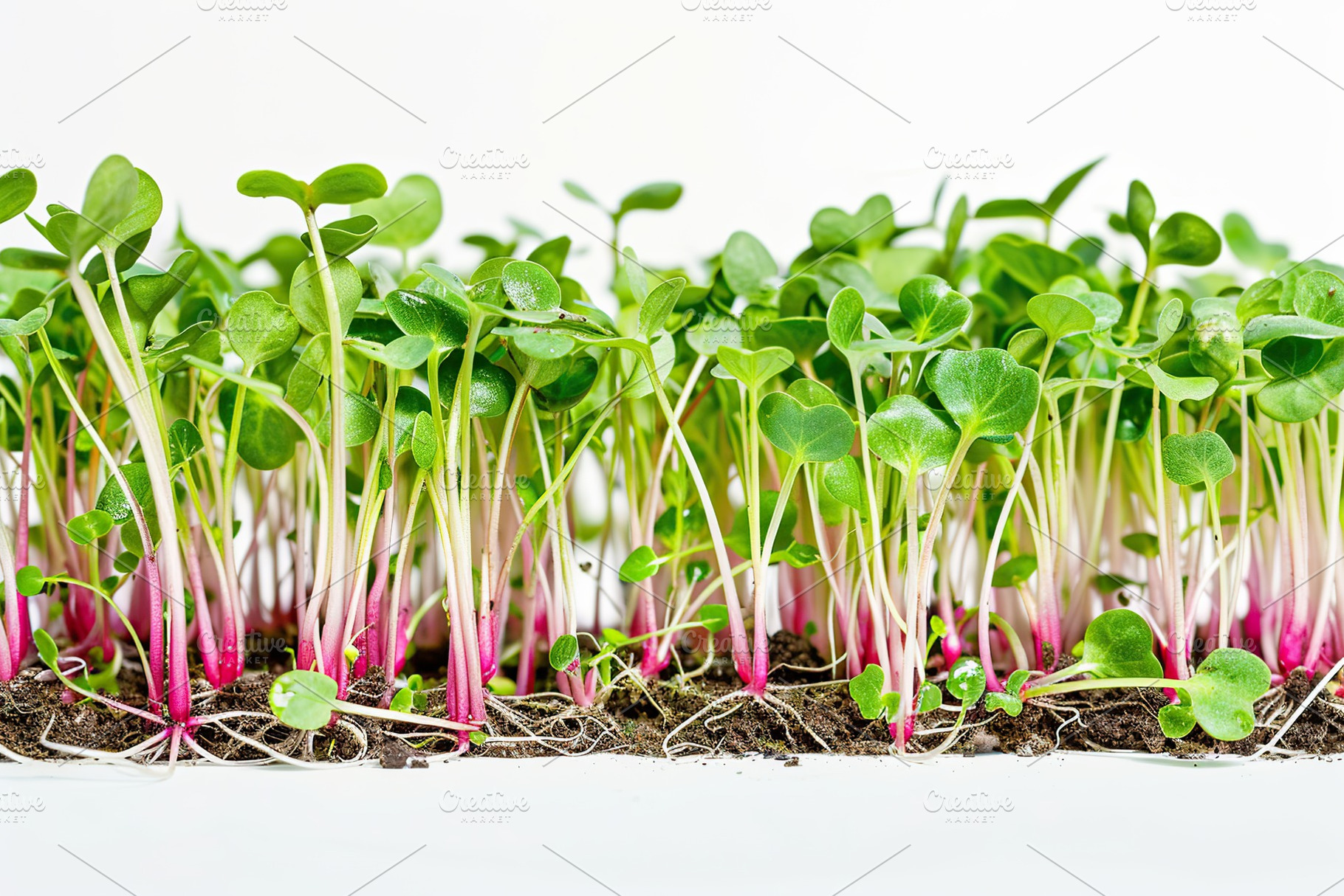 Fresh radish microgreen on white background, a Food & Drink Photo by AlyaAnd