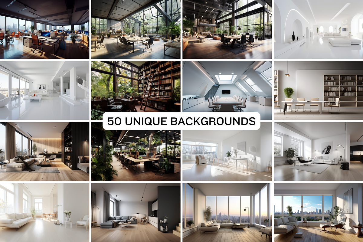 50 Zoom/MS Teams Virtual Backgrounds, a Background Graphic by mkStudioLab
