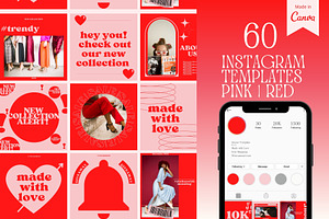 Instagram Templates Red&Pink