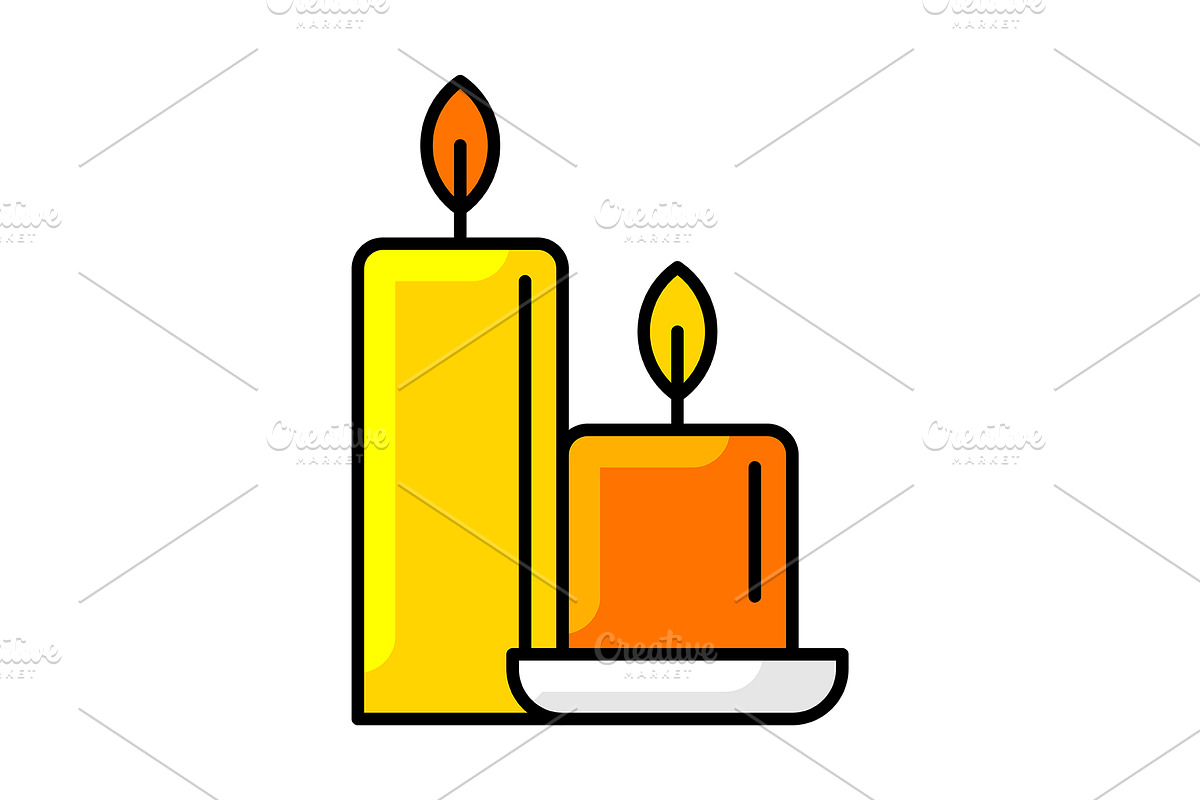 Burning candles icon., a Solid Icon by incomible
