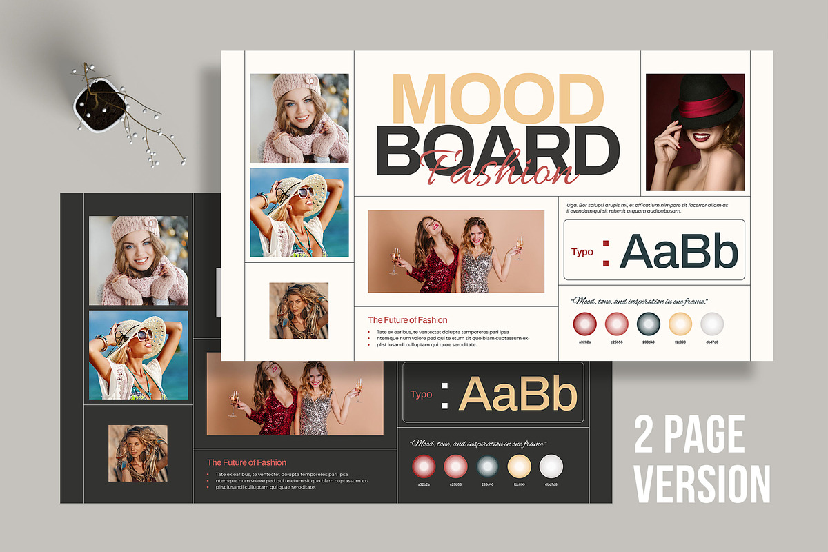 Fashion Mood Board Template, a Social Media Template by MightyDesign (Photo 1 of 6)