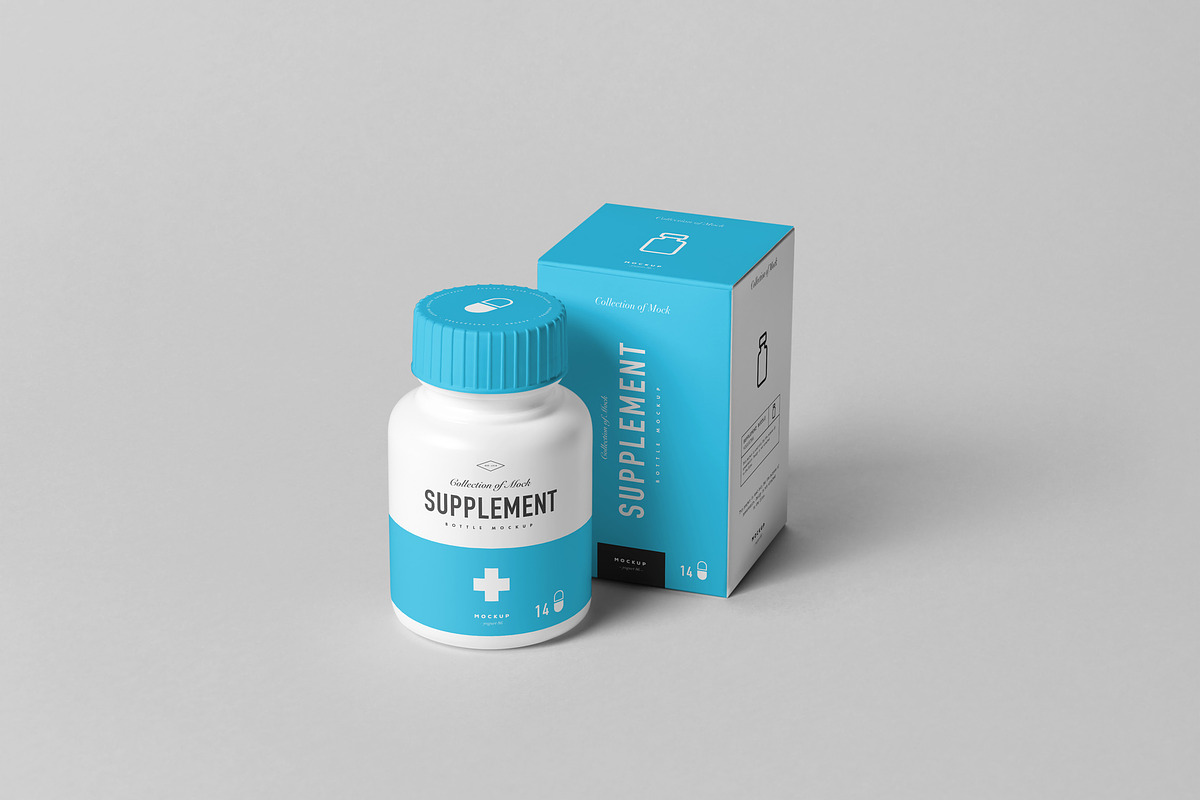 Supplement Jar & Box Mock-up 8, a Cups & Container Mockup by Yogurt86 (Photo 3 of 12)