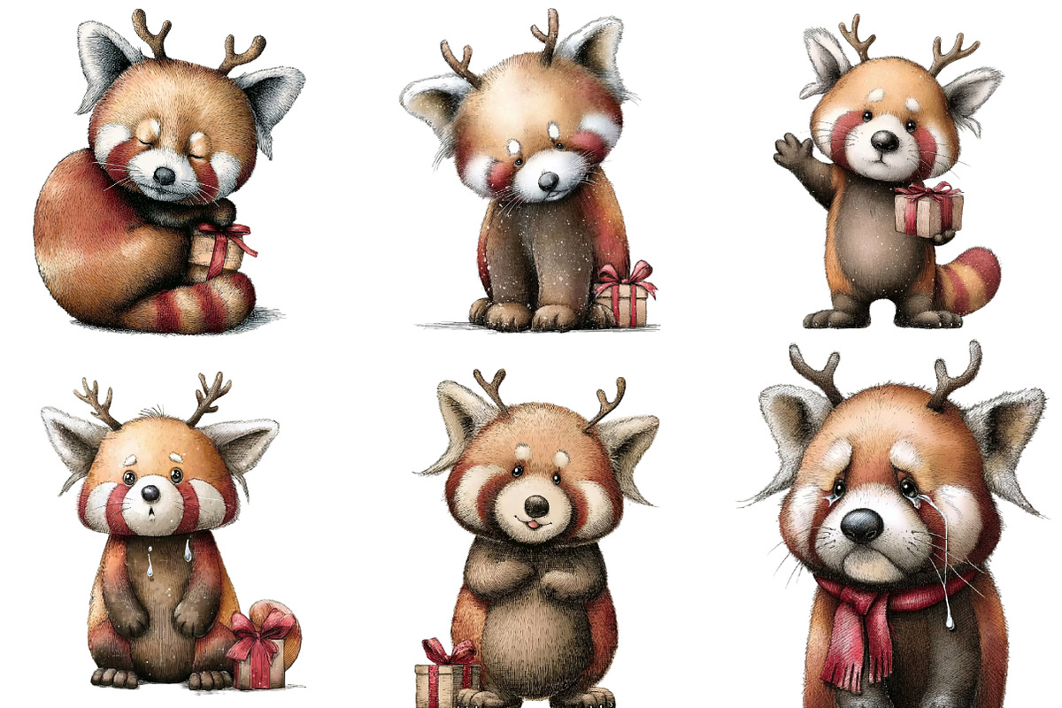 Red Panda with Emotion Clipart, an Illustration by DreamArtGraphic (Photo 5 of 5)