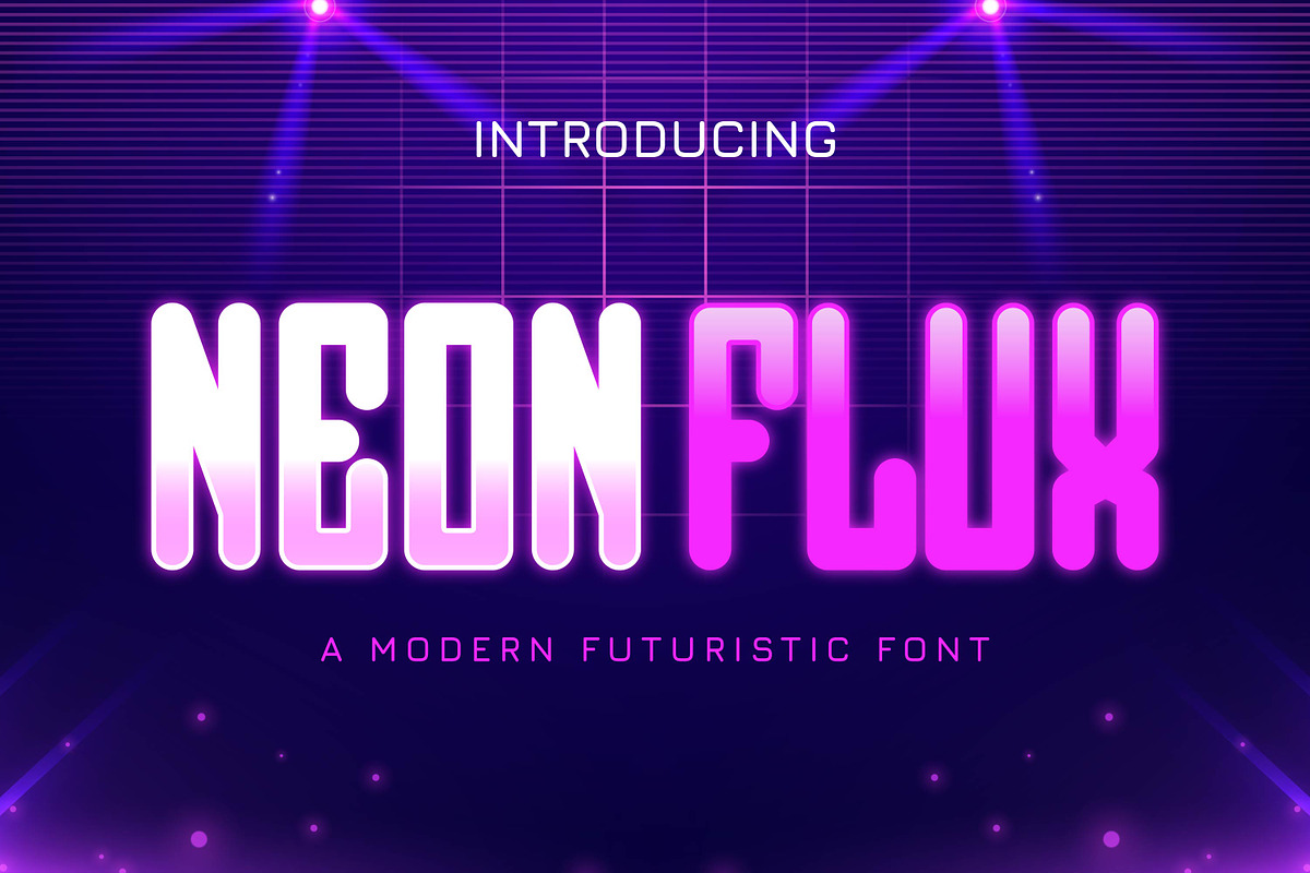Neon Flux - Modern Futuristic Font, a Font by Gumrega Studio (Photo 1 of 7)