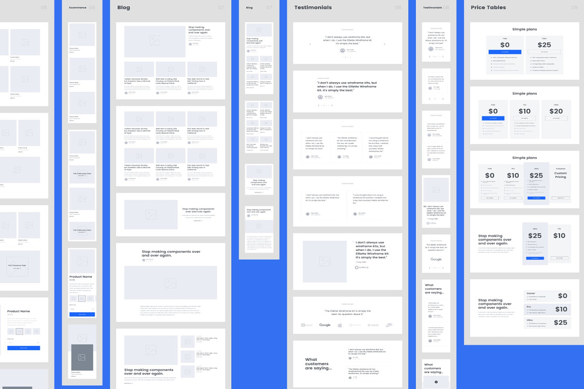 Elliette Wireframe Kit, an UI Kit Template by Lumina_ui_ux202 (Photo 8 of 8)