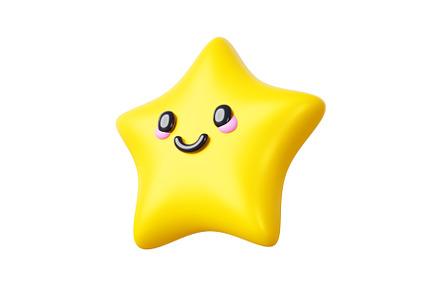 Kawaii star happy character with, an Object 3D Model by Marozhkastudio