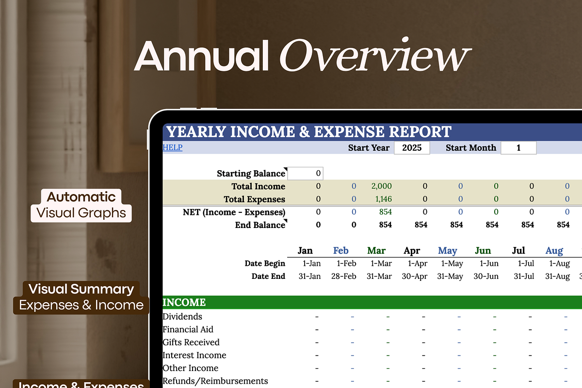Google Sheets Budget & Bill Tracker, a Templates & Theme by vitalinagerman (Photo 7 of 10)