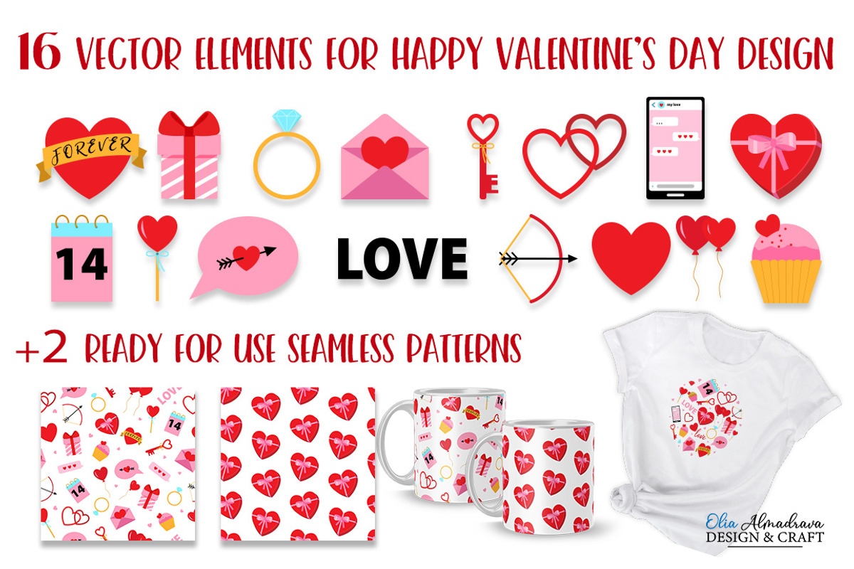 Valentines day icons set love symbol, a Pattern Graphic by Almadrava (Photo 2 of 7)