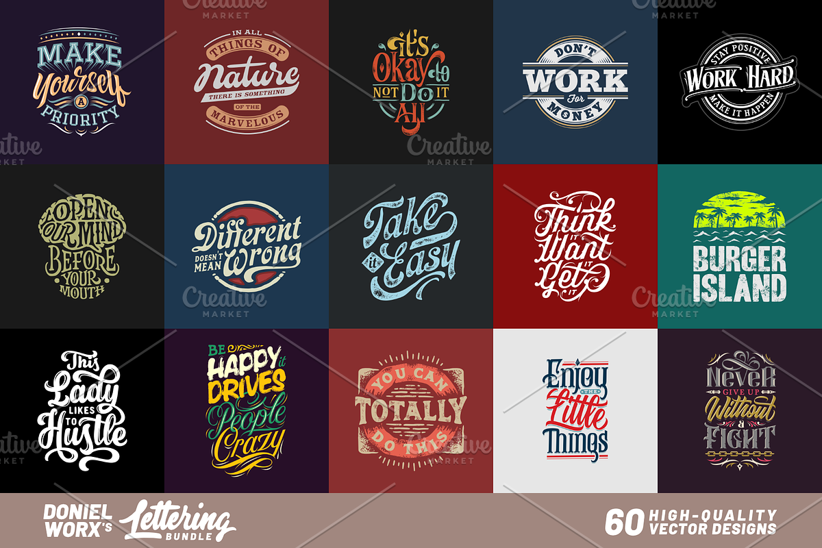 Lettering Bundle, Vol. 1, an Illustration by Doniel Worx