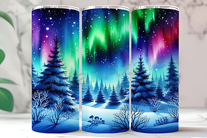 Celestial Northern Lights Tumbler, a Background Photo by LamanAzalea