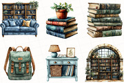 Watercolor Booklover Clipart, an Illustration by OK Design (Thumbnail 5 of 5)