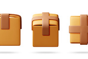 3D Set of cardboard boxes with brown, a Transportation Illustration by Abscent (Thumbnail 2 of 3)