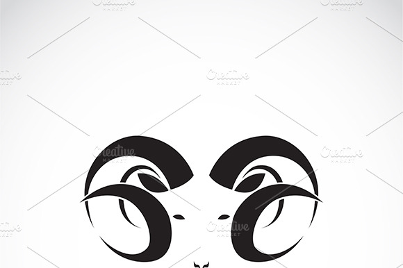 Vector Of Big Ram Head. Animals.