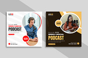 Podcast Social Media Post Template, a Social Media Template by Designgrove (Thumbnail 1 of 2)