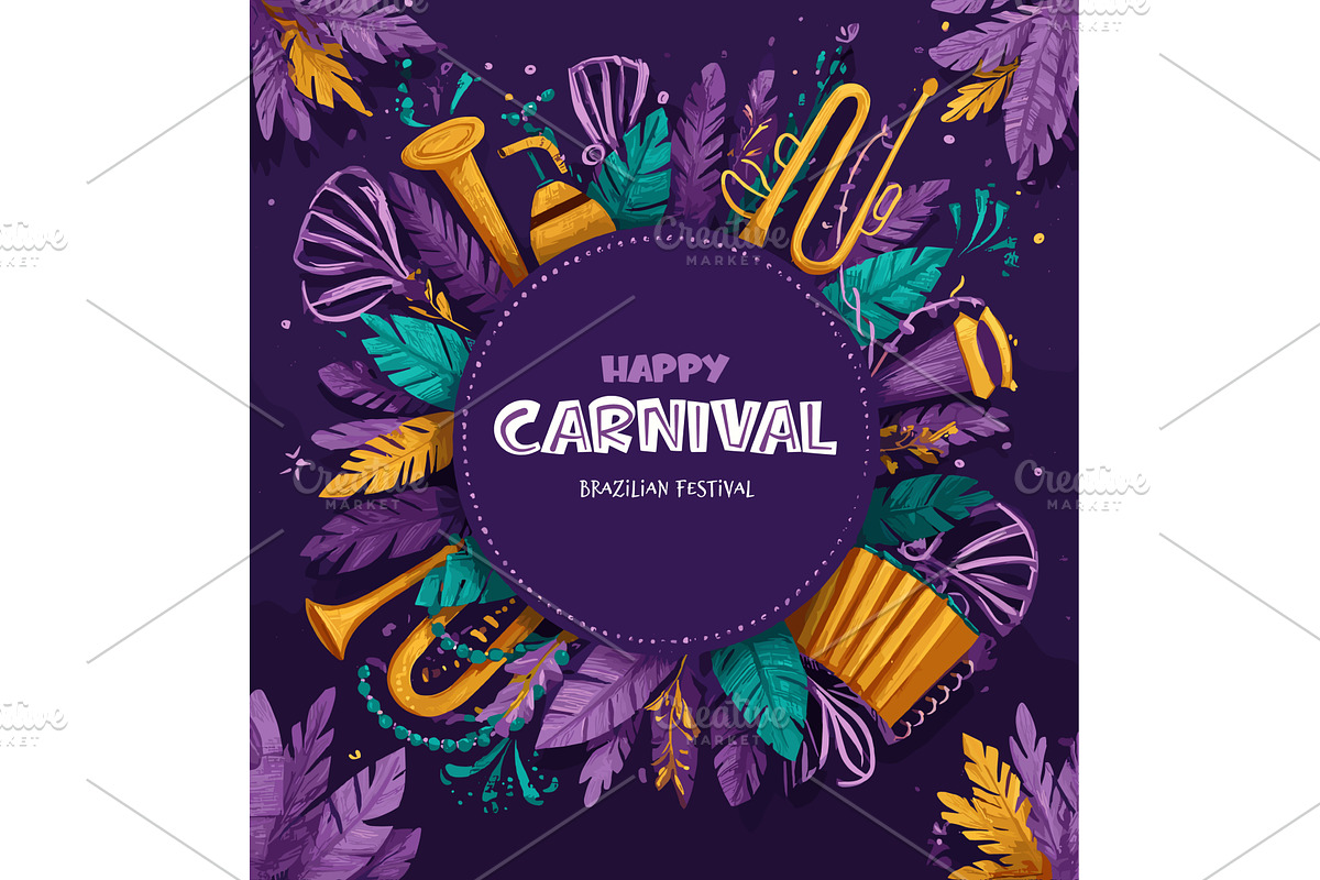 Brazilian carnival poster. Brazil, an Object Illustration by Stock-Smart-Start