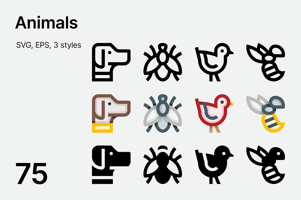 Basicons / Animals / 2 in 1, a Solid Icon by Danil Polshin