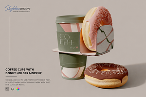 Coffee Cups with Holder Mockup, an Advertising Mockup by skybluecreative
