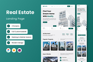 Realify - Real Estate Landing Page, a Landing Page Template by trabaskriya