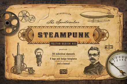 The Steampunk Vector Design Kit, a Healthcare Illustration by Anja Kaiser