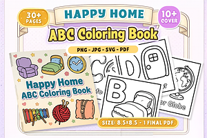 Happy Home ABC Coloring Book