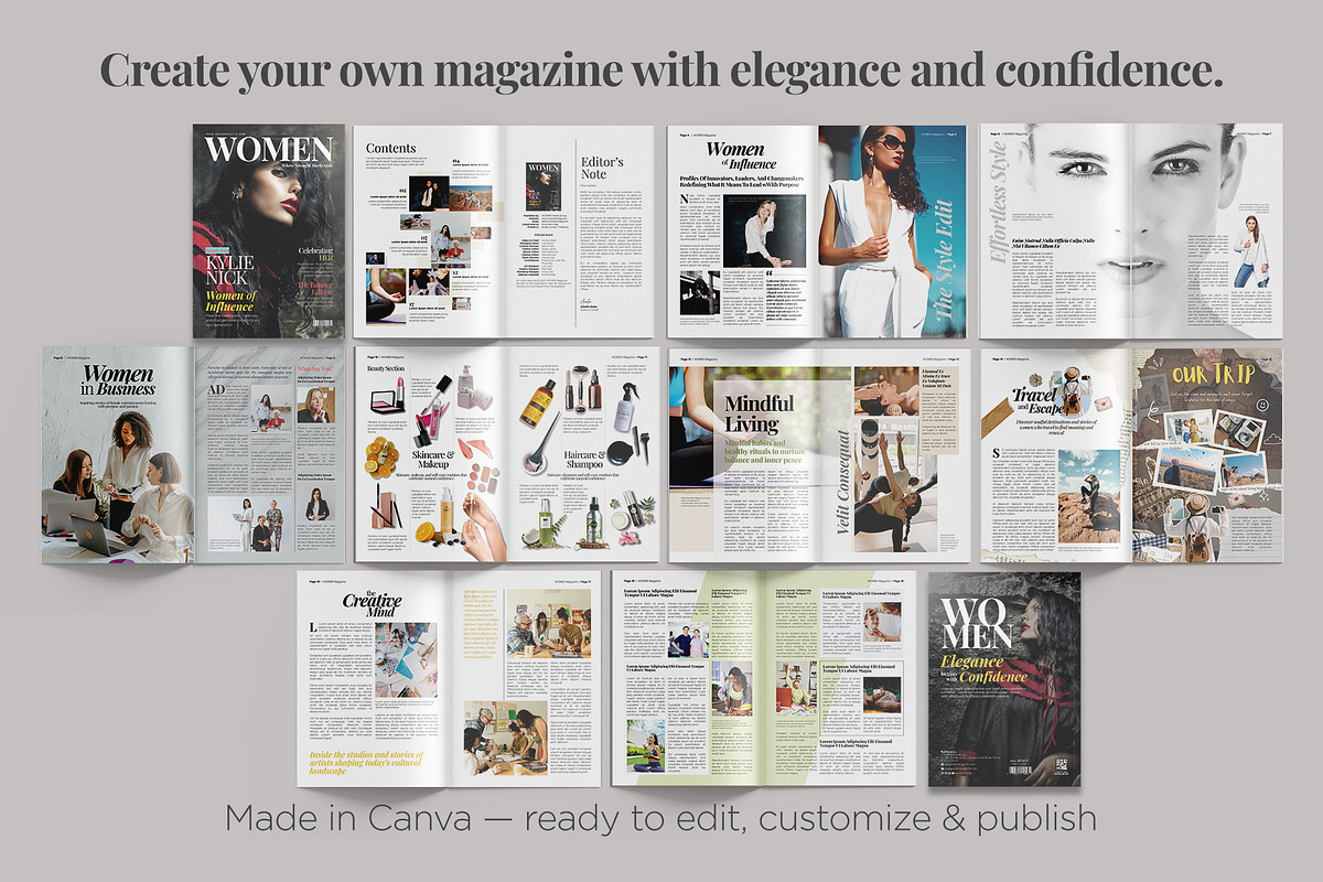 WOMEN Magazine Template preview 5