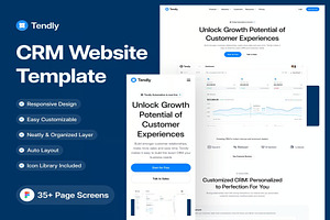 Tendly CRM - Website Template UI Kit, an UI Kit Template by Lumina_ui_ux202