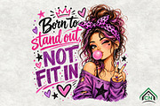 Sassy Girl Bubblegum Sublimation, a Seasonal Illustration by Craft Nest (Thumbnail 1 of 6)