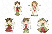 Whimsical Christmas Fairy Clipart, an Illustration by DreamPrint404 (Thumbnail 2 of 6)