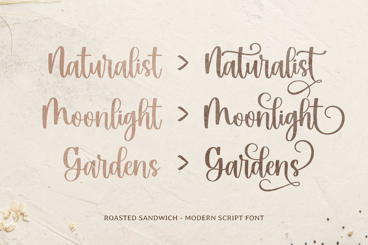Roasted Sandwich, a Script Font by Mozatype (Photo 8 of 10)