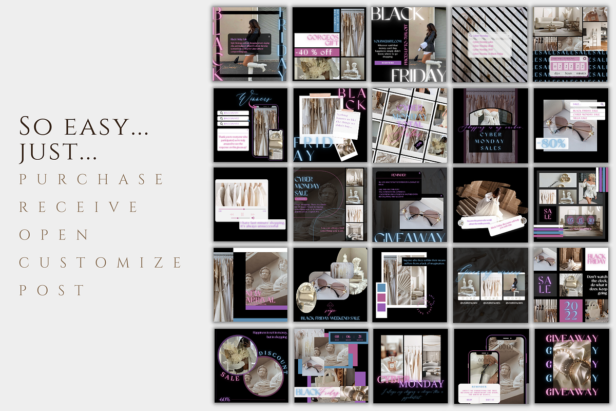 Black Friday, Cyber Monday Neon Pack, a Templates & Theme by BRANDcontent (Photo 4 of 7)