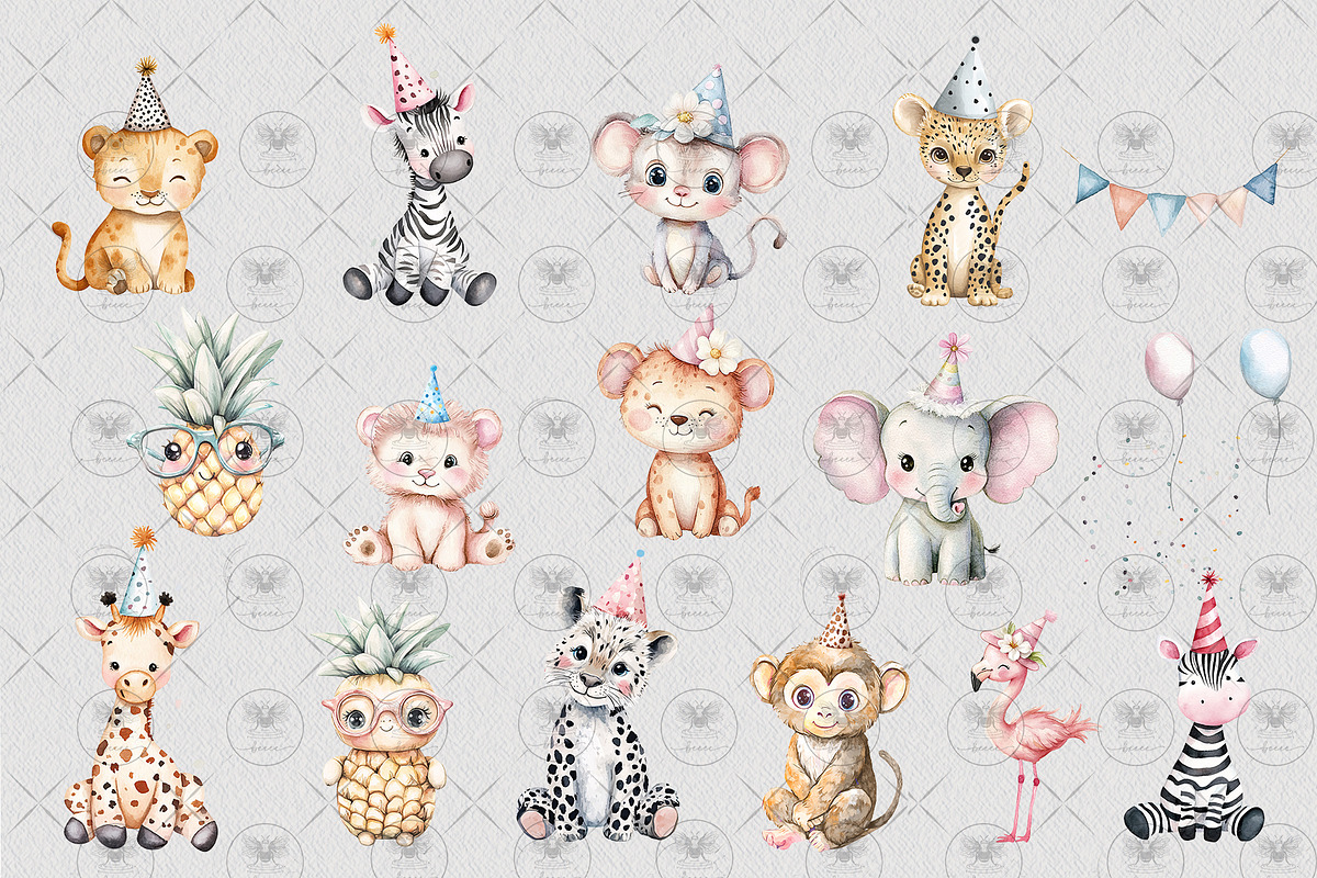 Safari Animals Baby Clipart, an Illustration by BigCakeBee (Photo 3 of 4)