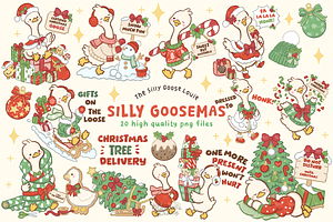 Goosemas Christmas Goose Clipart