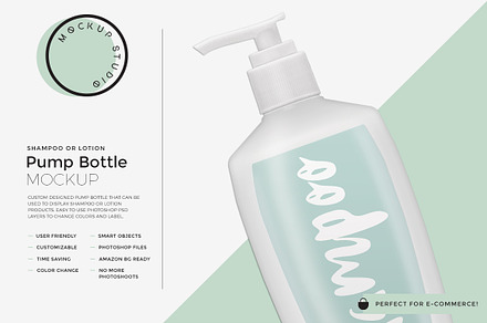 Shampoo or Lotion Pump Bottle Mockup