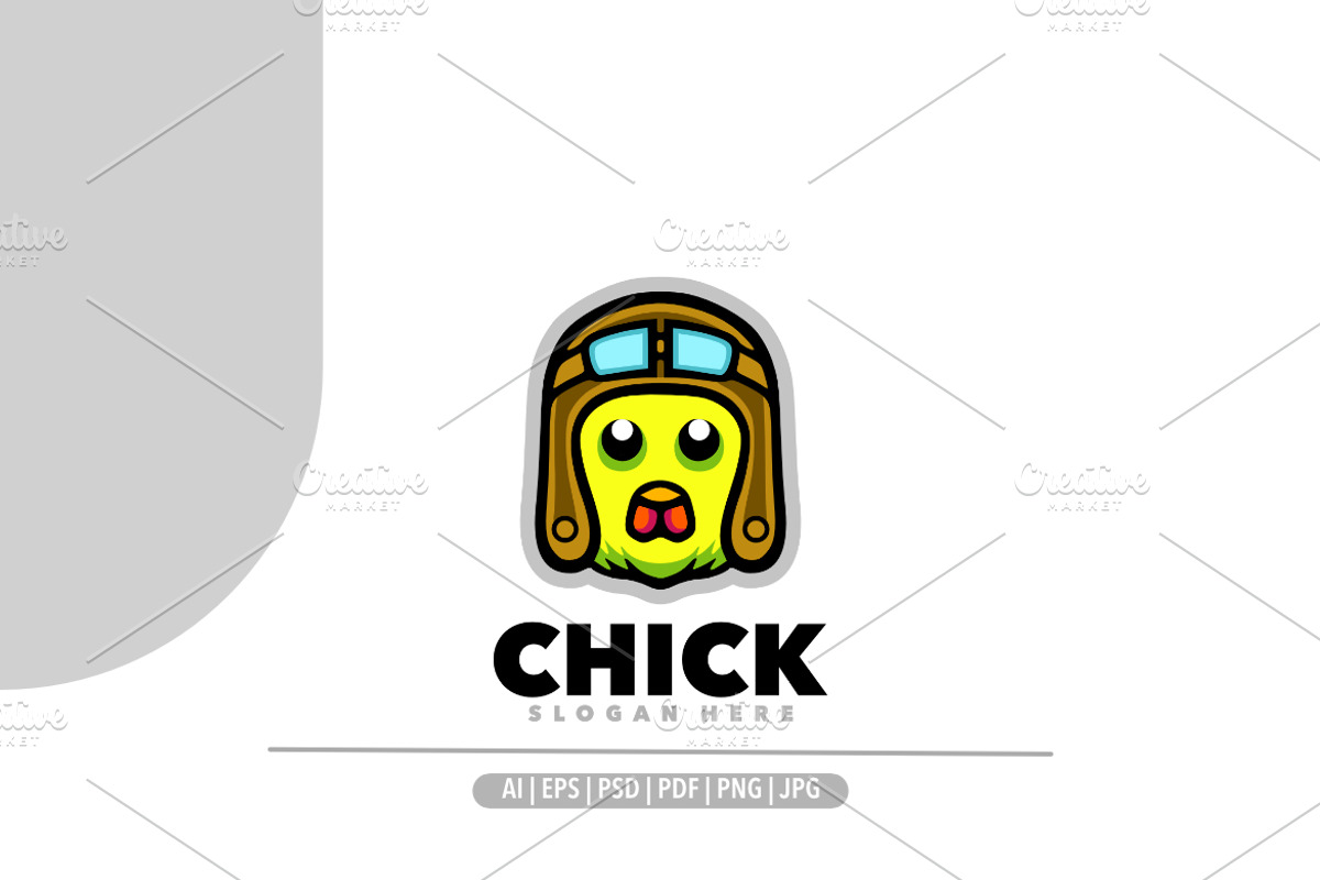 Chick head pilot logo, a Design Template by Bayuktx