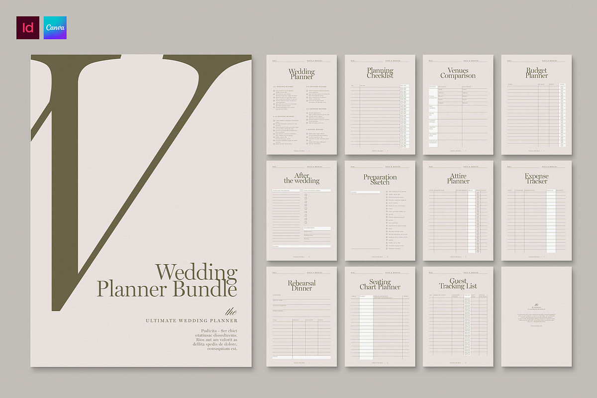 Wedding Planner Templates, a Stationery Template by BrandPacks (Photo 1 of 6)