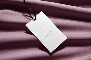 Logo Mockup Luxury Tag On Texture