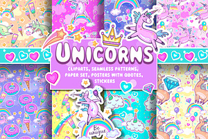 Cute Unicorns Clipart